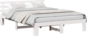 vidaXL Σκελετός Κρεβατιού Λευκό 140 x 200 cm Στερεά ξυλεία πεύκου