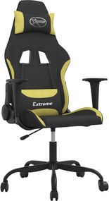 vidaXL Καρέκλα Gaming Μαύρο και Αν. Πράσινο Υφασμάτινη
