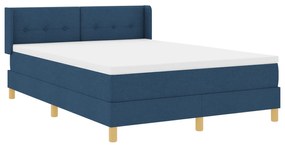 vidaXL Κρεβάτι με ελατήριο και στρώμα σε μπλε, 140 x 200 εκ. Υφασμα