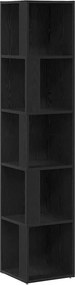 vidaXL Γωνιακά ράφια 33 x 33 x 164,5 cm Επεξεργασμένο Ξύλο Μαύρη Οξυά