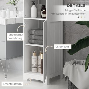 Ντουλάπι μπάνιου, ντουλάπι τουαλέτας, 40 cm x 38 cm x 160 cm, Λευκό