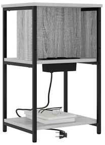 vidaXL Κομοδίνο Γκρι sonoma 38 x 31 x 61 εκ Επεξεργασμένο ξύλο