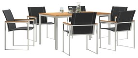 vidaXL Σετ Τραπεζαρίας Κήπου 7 Τεμαχίων από Μασίφ Ξύλο Ακακίας