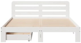 vidaXL Σκελετός Κρεβ. Χωρίς Στρώμα Λευκό 150x200 εκ Μασίφ Πεύκο