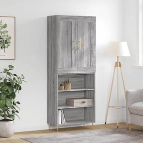 vidaXL Ντουλάπι Γκρι Sonoma 69,5 x 34 x 180 εκ. Επεξεργασμένο Ξύλο