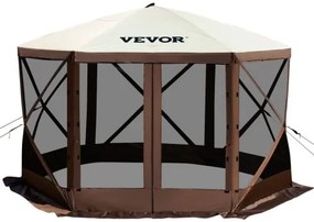 VEVOR Pop-up Camping Gazebo Camping Canopy Shelter 6 Sided 12&#039; x 12&#039; Sun Shade