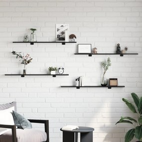 vidaXL Δίσκος Βιβλιοθήκης 4 pcs Μαύρο 100 x 40 x 1.5 εκ. Μοριοσανίδα