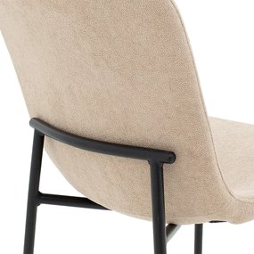 Καρέκλα Gratify pakoworld ύφασμα εκρού-πόδι μαύρο