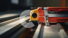 Intra Συλλεκτικό Ξύλινο Παζλ Plywood  4mm - Πορτοκαλί και κίτρινος χάρακας για μετρήσεις κατασκευής Σε Ξύλινο Κουτί - Διαστάσεις: 10x10 cm – 25 κομμάτια