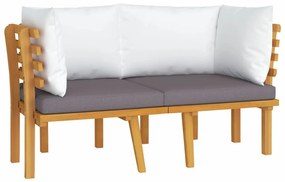 vidaXL Καναπές Κήπου Διθέσιος από Μασίφ Ξύλο Ακακίας με Μαξιλάρια