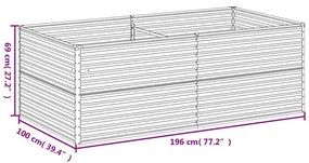 vidaXL Ζαρντινιέρα 196 x 100 x 69 εκ. από Ατσάλι Σκληρυθέν στον Αέρα