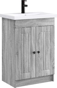 vidaXL Σετ Επίπλων Μπάνιου Γκρι Sonoma 78,5 x 37,5 x 81 εκ