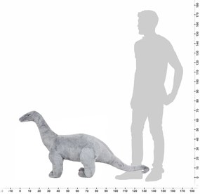 vidaXL Δεινόσαυρος Βραχιόσαυρος σε Όρθια Στάση Γκρι XXL Λούτρινος