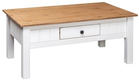 vidaXL Τραπεζάκι Σαλονιού Λευκό 100x60x45 εκ. Μασίφ Πεύκο Σειρά Panama