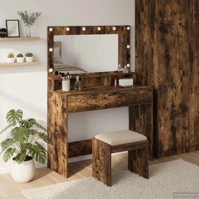 vidaXL Τραπέζι περιποίησης Καπνιστό Δρύς 100 x 41 x 135 εκ.