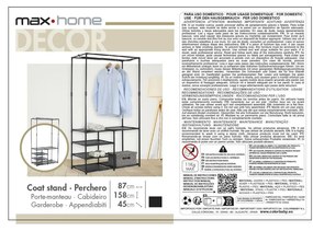 Ράφι παλτών Max Home Χάλυβας 87 x 158 x 45 cm (4 Μονάδες)