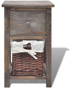 vidaXL Κομοδίνο Καφέ Ξύλινο