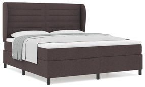 vidaXL Κρεβάτι με Στρώμα  Σκούρο Καφέ 180x200 εκ. Υφασμάτινο