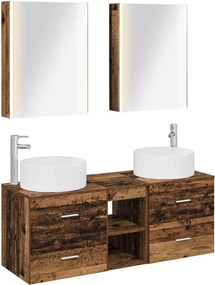 vidaXL Σετ Επίπλων Μπάνιου 5 pcs Παλαιωμένο ξύλο