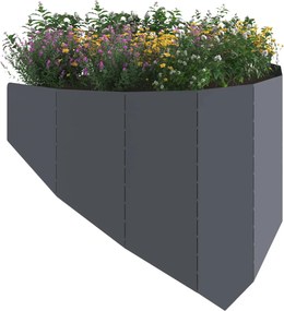 VidaXL Περίγραμμα γκαζόν 4 τμχ. 100 x 45 cm Ατσάλι Ανθρακί