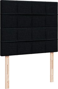 vidaXL Κρεβάτι Boxspring με Στρώμα Μαύρο 120x190 εκ. Υφασμάτινο
