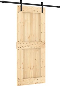 vidaXL Συρόμενη Πόρτα Φυσικό και Μαύρο 85 x 210 cm