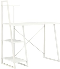 vidaXL Γραφείο με Ράφια Λευκό 102 x 50 x 117 εκ.