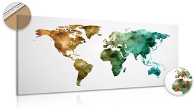 Εικόνα στον πολυγωνικό παγκόσμιο χάρτη με χρώμα φελλού - 100x50  peg