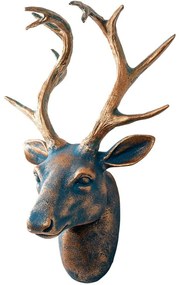Διακοσμητικό Τοίχου Deer 891TNL3806 26x17x38cm Bronze-Blue Wallity Πολυέστερ