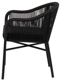 Πολυθρόνα Κήπου KAGERA Μαύρο Αλουμίνιο/Rattan 57x58x77cm - 14840003 - 14840003