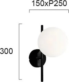 Απλίκα Τοίχου Viokef Floris Black 4260100