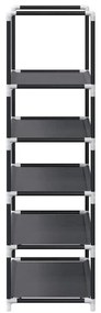 Ράφι παπουτσιών 5 επιπέδων μαύρο 44x28x94 cm μη υφασμένο ύφασμα - Μαύρο