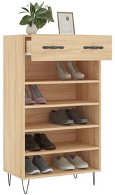 vidaXL Παπουτσοθήκη Sonoma Δρυς 60x35x105 εκ. από Επεξεργασμένο Ξύλο