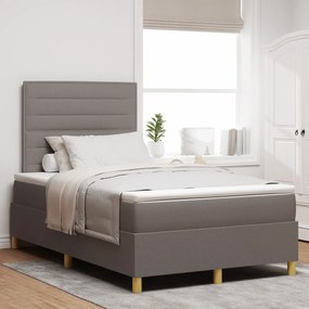 vidaXL Κρεβάτι Box Spring με Στρώμα & LED Ταούπ 120x200 εκ Υφασμάτινο