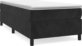vidaXL Κρεβάτι Boxspring με Στρώμα Μαύρο 80 x 200 εκ. Βελούδινο