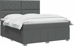 vidaXL Κρεβάτι box spring με στρώμα Σκούρο Γκρι 180 x 200 cm Ύφασμα