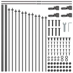 vidaXL Φράχτης Κήπου Γκρι 170 x 75 cm
