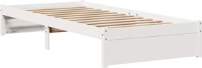 vidaXL Πλαίσιο Κρεβατιού Κεφαλάρι Λευκό 75x190εκ. Μασίφ Πεύκο