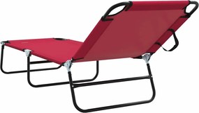 vidaXL Πτυσσόμενη ξαπλώστρα Κόκκινο 188 x 57 x 86,5 εκ. Πολυεστέρας