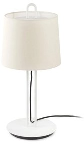 Επιτραπέζιο Φωτιστικό Montreal 24034-05 E27 15W Matt White - Beige Faro Barcelona Αλουμίνιο,Textilene