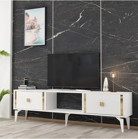 Stewehome Έπιπλο τηλεόρασης λευκό ασημί 44x29x150 cm