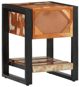 vidaXL Κομοδίνο Πολύχρωμο 35x34x45 cm Στερεό ξύλο αναγεννημένο