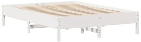 vidaXL Σκελετός Κρεβ. Χωρίς Στρώμα Λευκό 135x190 εκ Μασίφ Πεύκο
