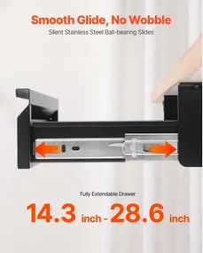 VEVOR 40 cm Under Desk Drawer Organizer Slide-out Drawer Space Saver Home Office