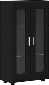 vidaXL Πλαϊνό γραφείο με ράφι με πόρτα FLORIN Μαύρο 55,5 x 29 x 100 εκ