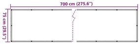 Περίφραξη Μπαλκονιού Εμφάνιση Πέτρας 700x75 εκ. PVC - Γκρι