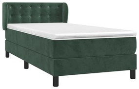 ΚΡΕΒΑΤΙ BOXSPRING ΜΕ ΣΤΡΩΜΑ ΣΚΟΥΡΟ ΠΡΑΣΙΝΟ 100X200ΕΚ. ΒΕΛΟΥΔΙΝΟ 3127718