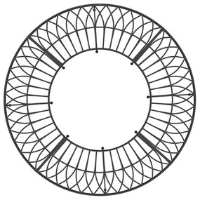 vidaXL Παγκάκι Δέντρου Κυκλικό Μαύρο Ø160 εκ. Ατσάλινο