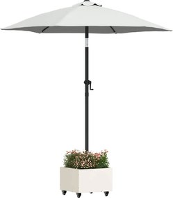 vidaXL Βάση ομπρέλας Λευκό 45 x 45 x 45 cm Ατσάλι