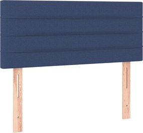 vidaXL Κρεβάτι Boxspring με Στρώμα Μπλε 120x190 εκ. Υφασμάτινο